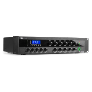 Power Dynamics PDW500MP3 952.088 Amplificator sonorizari cu 6 zone, 100V 70V 16ohm, 400W RMS, Bluetooth USB SD FM - Img 4