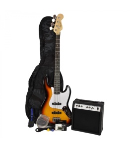 Set Chitară Bass Flame JB100-1 SB Sunburst cu Amplificator și Accesorii