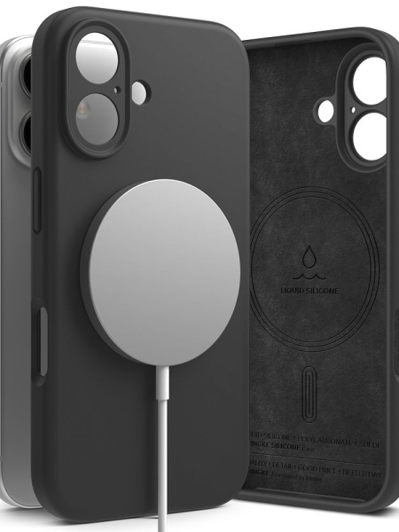 Husa iPhone 16 Plus Ringke Silicone Magnetic Magsafe Neagra