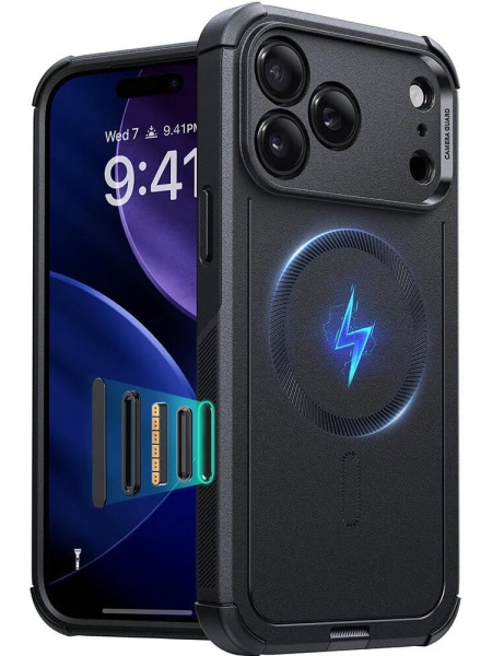 Husa iPhone 17 Pro ESR Cyber Armor Halolock neagra