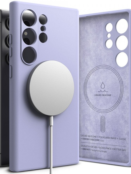 Husa Samsung Galaxy S24 Ultra Ringke Silicone Magnetic Magsafe Lavander