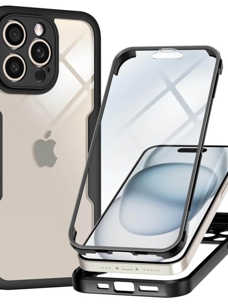 Husa iPhone 16 Pro Max ColorVerse 360 + Screen Protector -margine neagra
