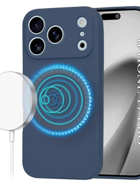 Husa iPhone 17 Pro SoftFlex Magsafe albastra