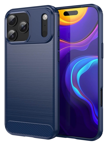 Husa iPhone 17 Pro Max Carbon Series albastru inchis