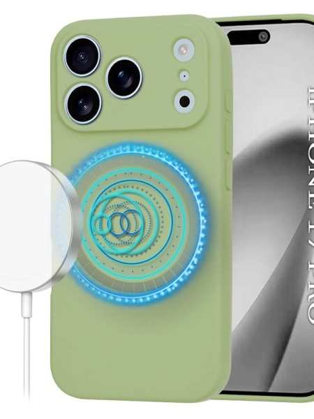 Husa iPhone 17 Pro SoftFlex Magsafe verde matcha