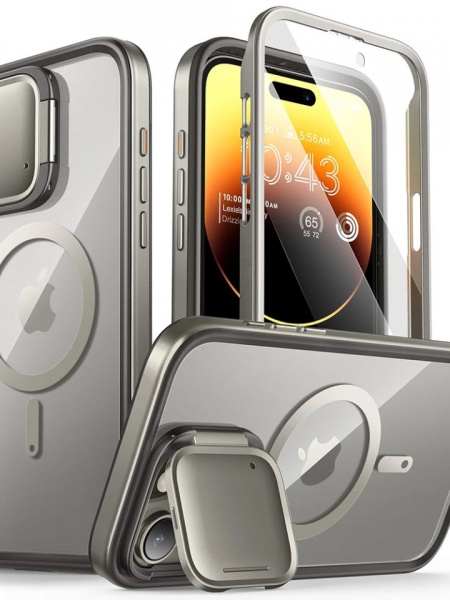 Husa pentru iPhone 15 Pro Max i-Blason Shield Mag Case Titan Gray
