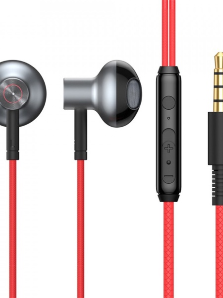 Casti audio in ear cu fir ,microfon Baseus Encok H19 -1.2 m rosii
