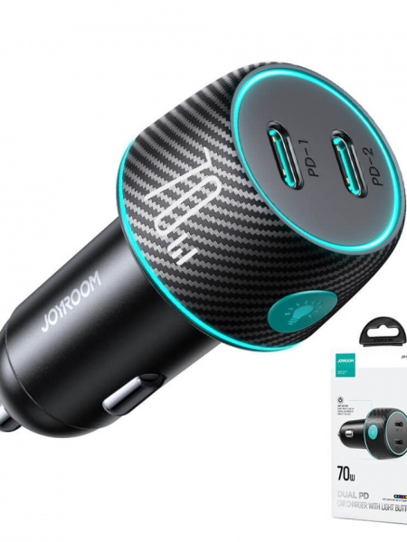 Incarcator auto Joyroom Fast Charge 70W , 2x USB tip C