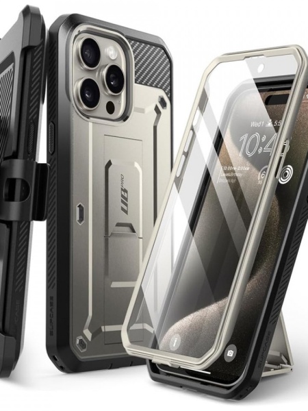 Husa iPhone 15 Pro Max Supcase Unicorn Beetle Pro -Titan Gray