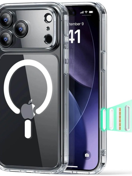 Husa iPhone 17 Pro Max Classic Hybrid HaloLock cu MagSafe de la ESR transparenta