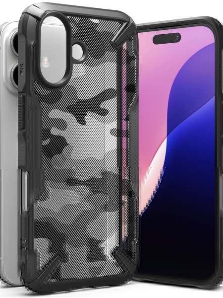 Husa iPhone 16 Plus Ringke Fusion X Camo Black