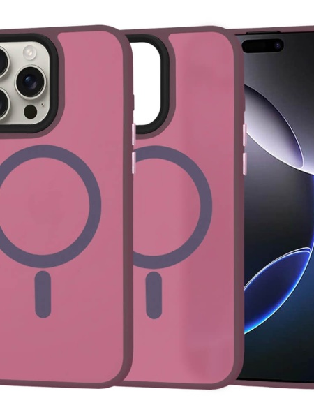Husa iPhone 16 Pro Max HaloFrost MagSafe Series Bordeaux