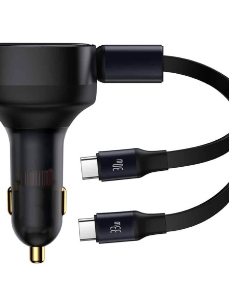 Incarcator auto telefon Baseus Fast Charging, 33W, cu cablu 2x Type-C, 75cm