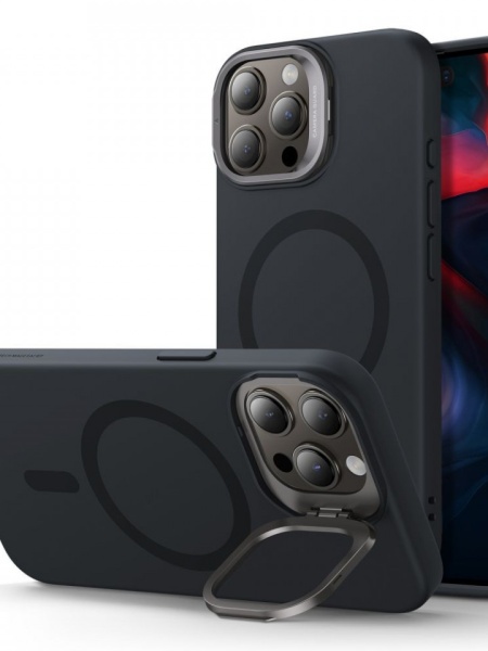 Husa iPhone 15 Pro Max ESR Cloud Soft HaloLock Kickstand neagra