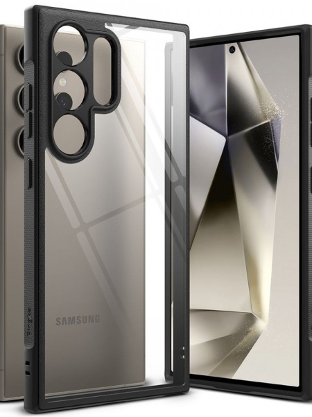 Husa Samsung Galaxy S24 Ultra Ringke Fusion Bold transparenta margini negre