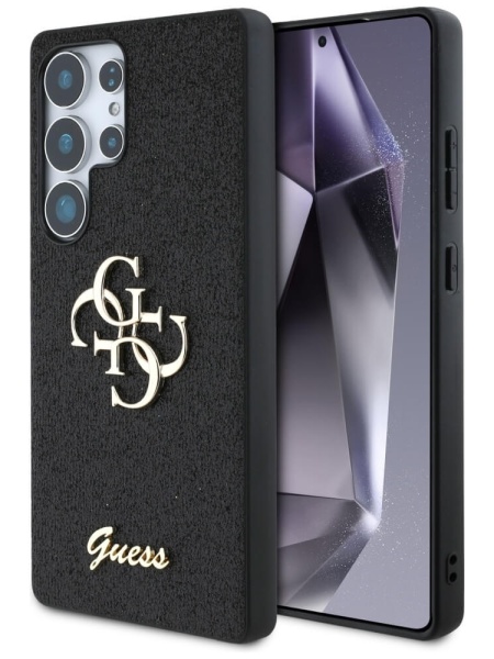 Husa Samsung Galaxy S25 Ultra Guess Glitter Script Big 4G Logo Neagra