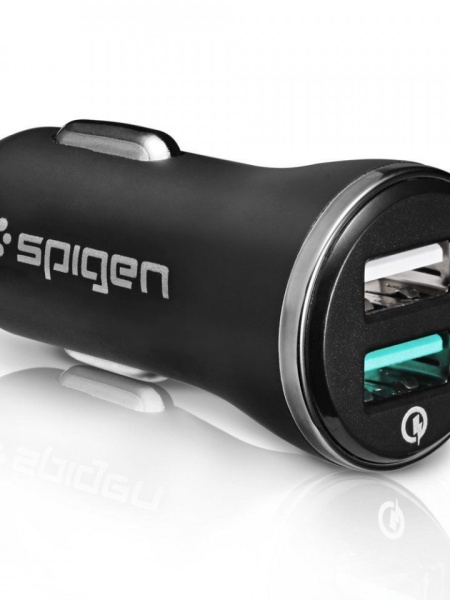 Incarcator auto pentru telefon Spigen F27QC ,2xUSB-A, QC 3.0, 2.4A