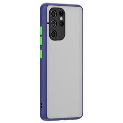 Husa Samsung Galaxy S21 Ultra- Colored buttons case- bumper albastru