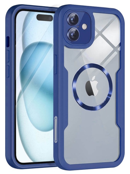 Husa iPhone 16 Plus ColorVerse 360 Magsafe + Screen Protector -margine albastra