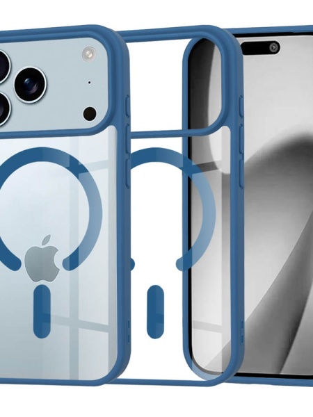 Husa iPhone 17 Pro Max Magsafe Pro transparenta / albastru Techsuit