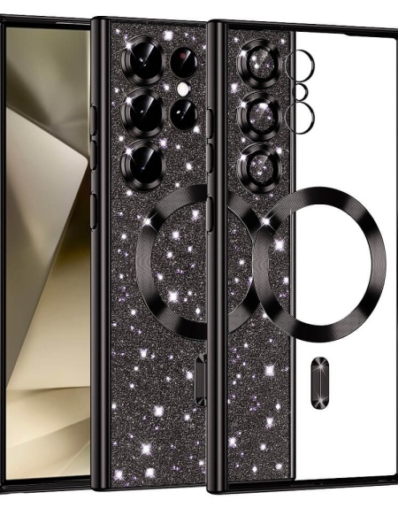 Husa Samsung Galaxy S24 Ultra Luxury Glitter MagSafe neagra