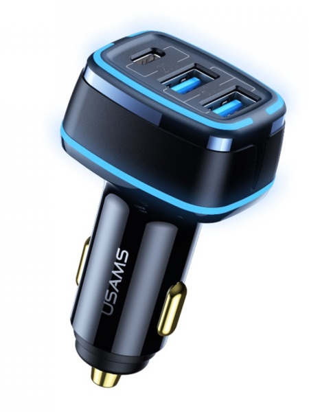 Incarcator auto Usams Car Charger C24 Tripple Port : 2xUSB-A, 1xType-C, PD, 80W, 3.25A
