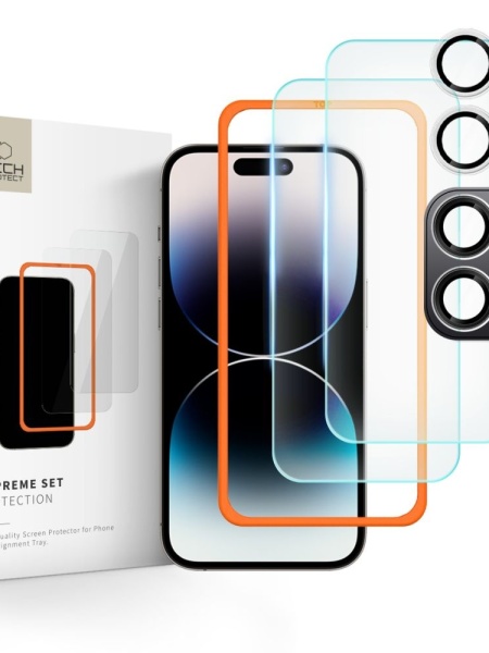 Set de sticla securizata iPhone 16 Pro pentru ecran si camera Tech Protect Supreme