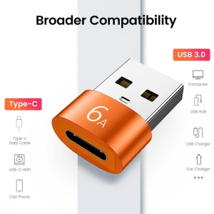 Adaptor premium Type-C la USB, OTG ,6A, 120W , negru - Img 4
