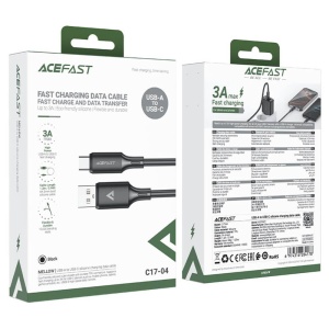 Cablu de Date Acefast C17-04 USB – Type-C, Încărcare Rapidă 3A, Silicon Flexibil, 1.2 m, Negru - Img 2
