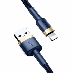 Cablu de date Baseus Cafule Lightning 1M 2.4A Blue/ Gold - Img 7