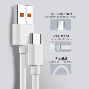 Cablu de date Xiaomi Mi cu incarcare rapida - USB Type C ,6A Bulk - Img 5