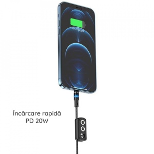Cablu magnetic 3 in 1 USB to USB type C , Lightning , Micro USB ,20W, 2.4A, 1.2m HOCO - Img 8