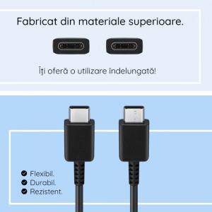 Cablu Samsung original USB-C to Type-C Fast Charging , 3A , 1.8 m negru - Img 3