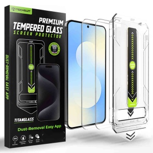 Folie sticla TitanGlass CrystalHD Samsung Galaxy A57 / S25 FE - pachet 2 buc- deblocare prin amprenta