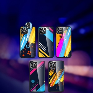 Husa Iphone 11 PRO MAX -Color Glass-cu sticla securizata- pattern 3 - Img 6