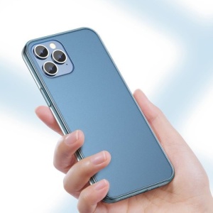 Husa iPhone 12 Pro Max -Baseus Frosted Glass Case cu margine flexibila -Transparenta - Img 4