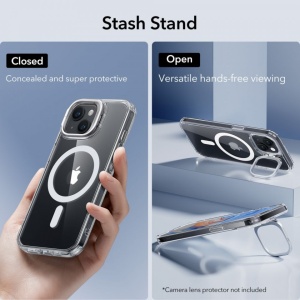 Husa iPhone 15 Plus Classic Kickstand Case cu MagSafe de la ESR - transparenta - Img 2