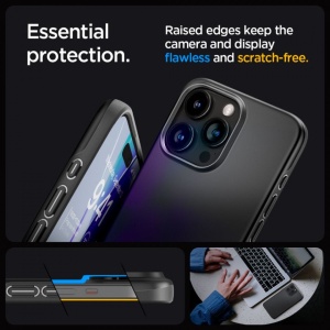 Husa iPhone 15 Pro Max - Spigen Thin Fit -Black - Img 6