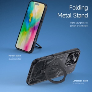 Husa iPhone 16 Pro Max Dux Ducis Aimo MagSafe Magnetic Stand - Img 5