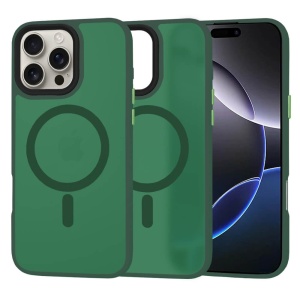 Husa iPhone 16 Pro Max HaloFrost MagSafe Series Midnight Green - Img 1