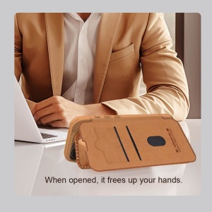 Husa iPhone 16 Pro Max - Nillkin Qin Prop Leather Case Maro - Img 4