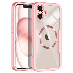 Husa iPhone 17 ColorVerse 360 + Screen Protector transparenta/ roz Magsafe - Img 1