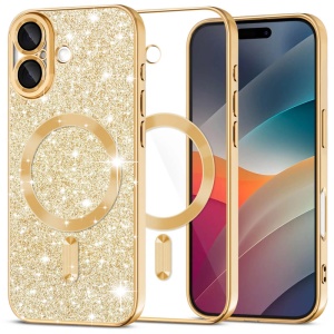 Husa iPhone 17 Luxury Glitter MagSafe aurie