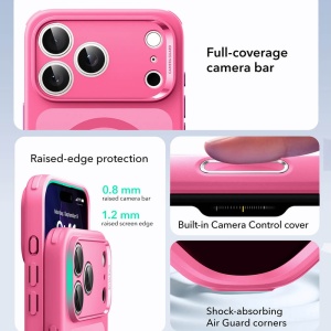 Husa iPhone 17 Pro Classic Hybrid HaloLock cu MagSafe de la ESR Frosted Pink - Img 5
