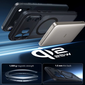 Husa iPhone 17 Pro Max Classic Hybrid HaloLock cu MagSafe de la ESR Frosted Black - Img 6