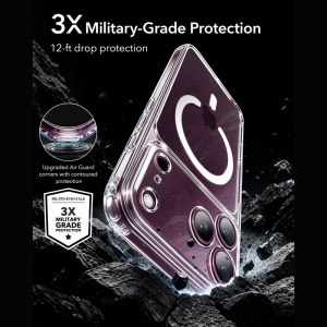 Husă iPhone 18 Pro Max - ESR Classic Hybrid - folie inclusa - Clear - Img 5