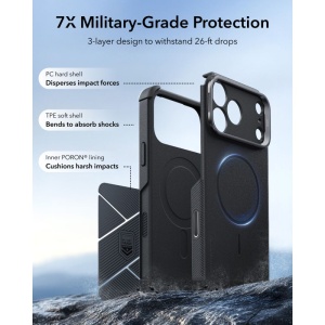 Husă iPhone 18 Pro Max - ESR Cyber Armor Kickstand - Black - Img 3