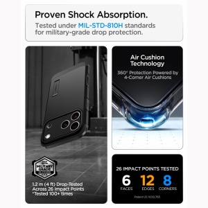 Husă iPhone 18 Pro Max Spigen Tough Armor neagra - Img 2