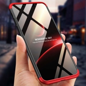Husa Iphone XR-GKK 360 Front and Back Case Full Body Cover -Negru cu Rosu - Img 3