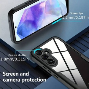 Husa Samsung Galaxy A35 ColorVerse 360 + Screen Protector -margine neagra - Img 4